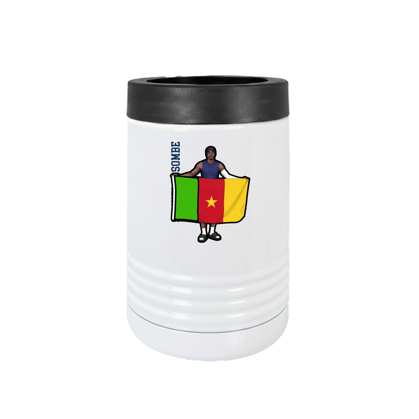 Beverage Holder — Name Vertical in White