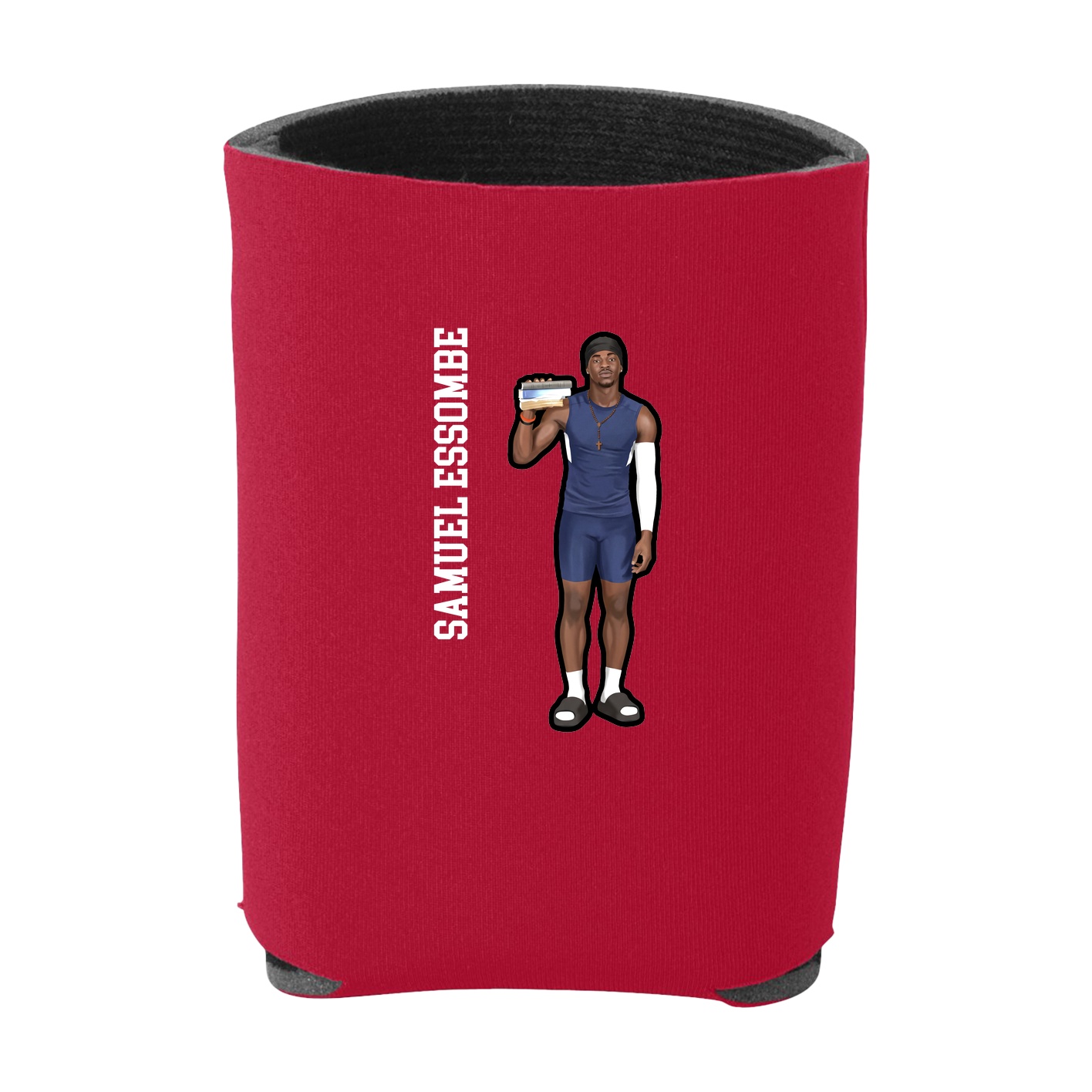 Can Holder — Name Vertical in Red