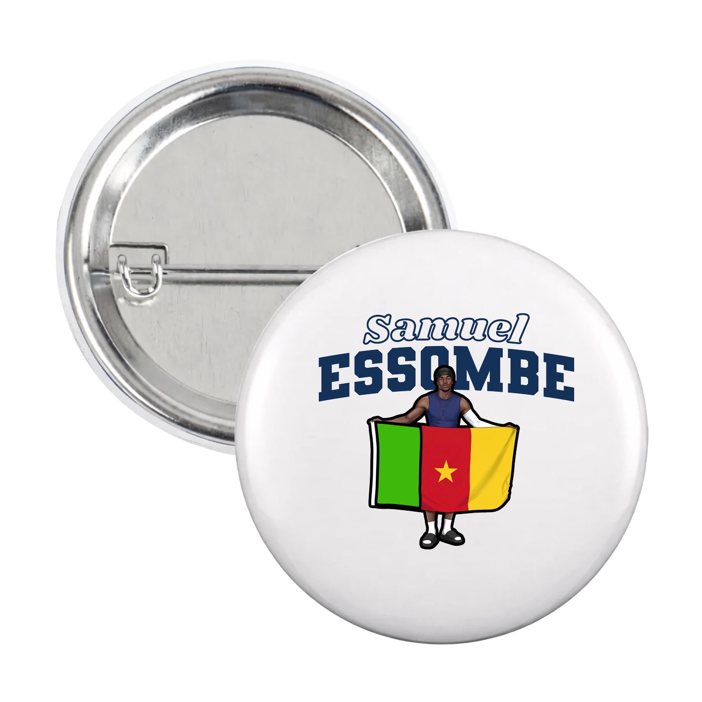 Game Day Button — Name Arch in White