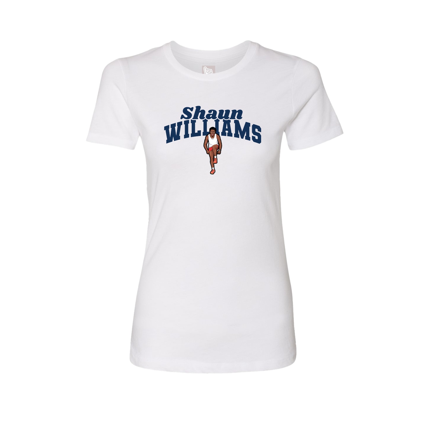 Fitted Women's Tee — Signature Arch in White
