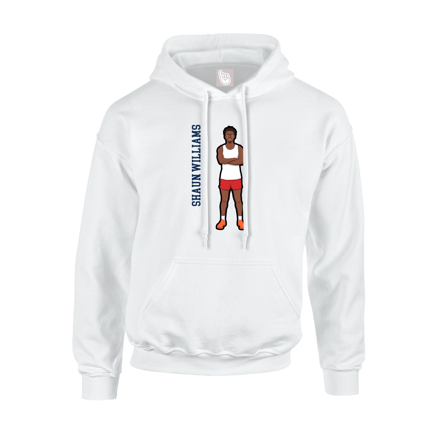 Hoodie — Name Vertical in White