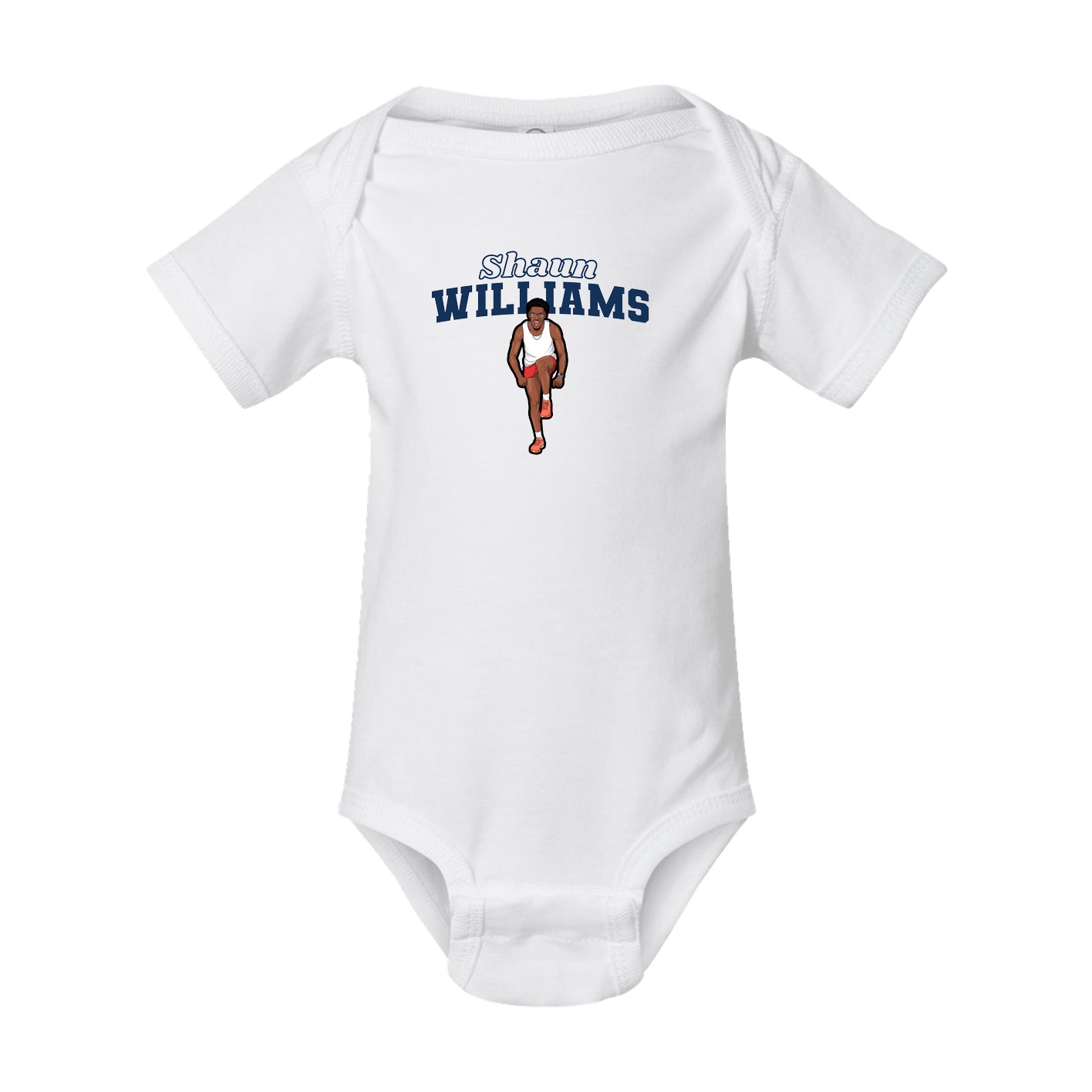 Baby Onesie — Name Arch in White