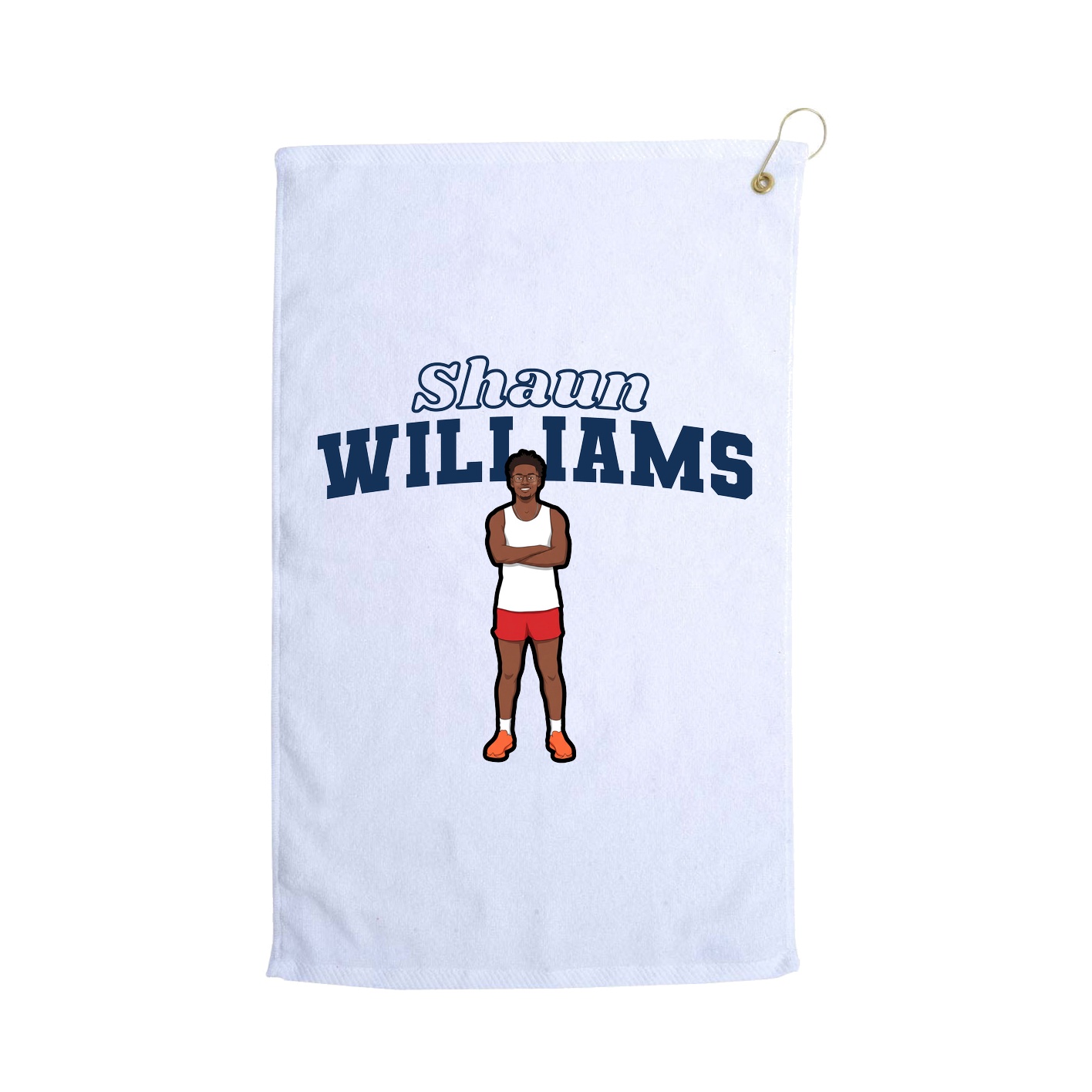 Golf Towel — Name Arch in White