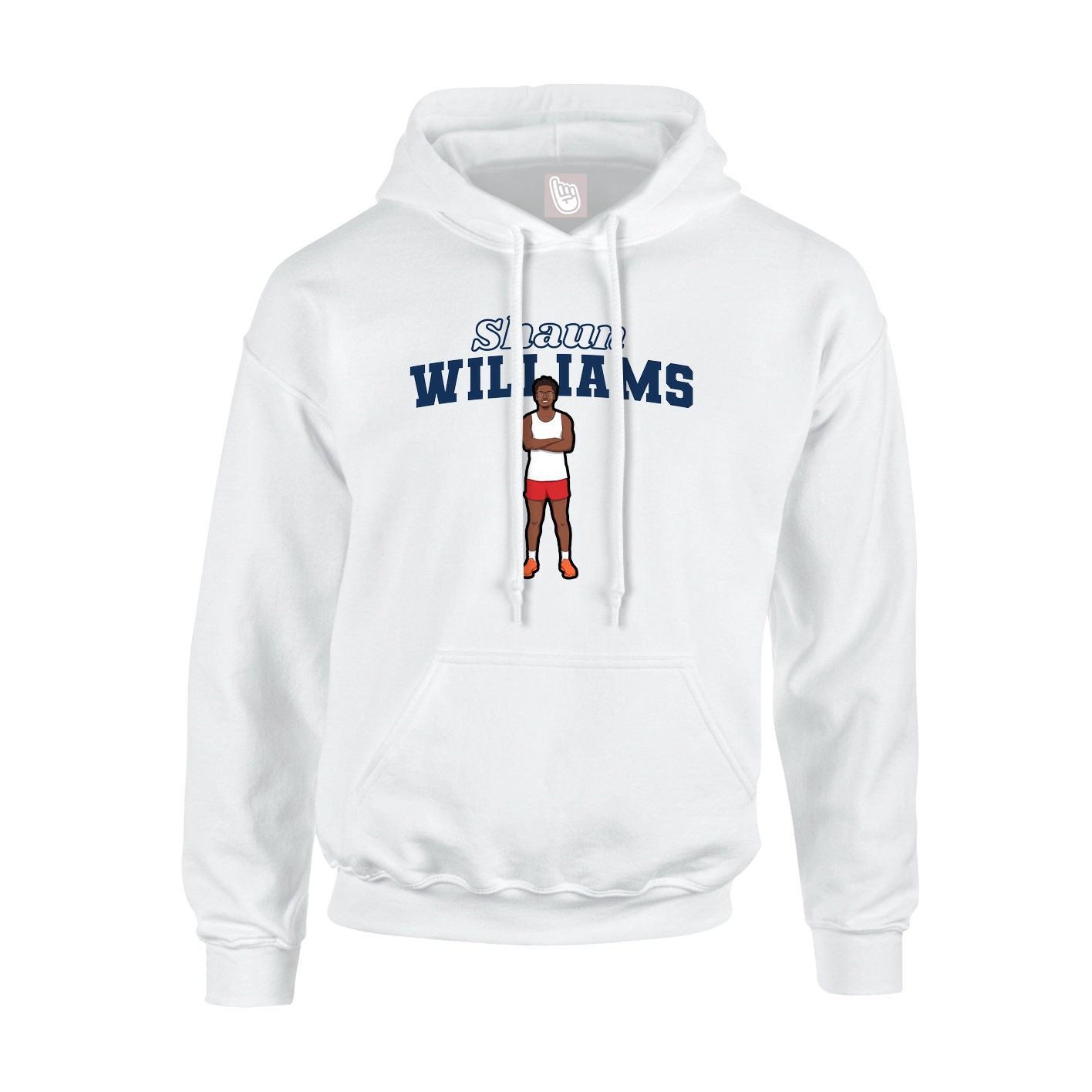 Youth Hoodie — Name Arch in White