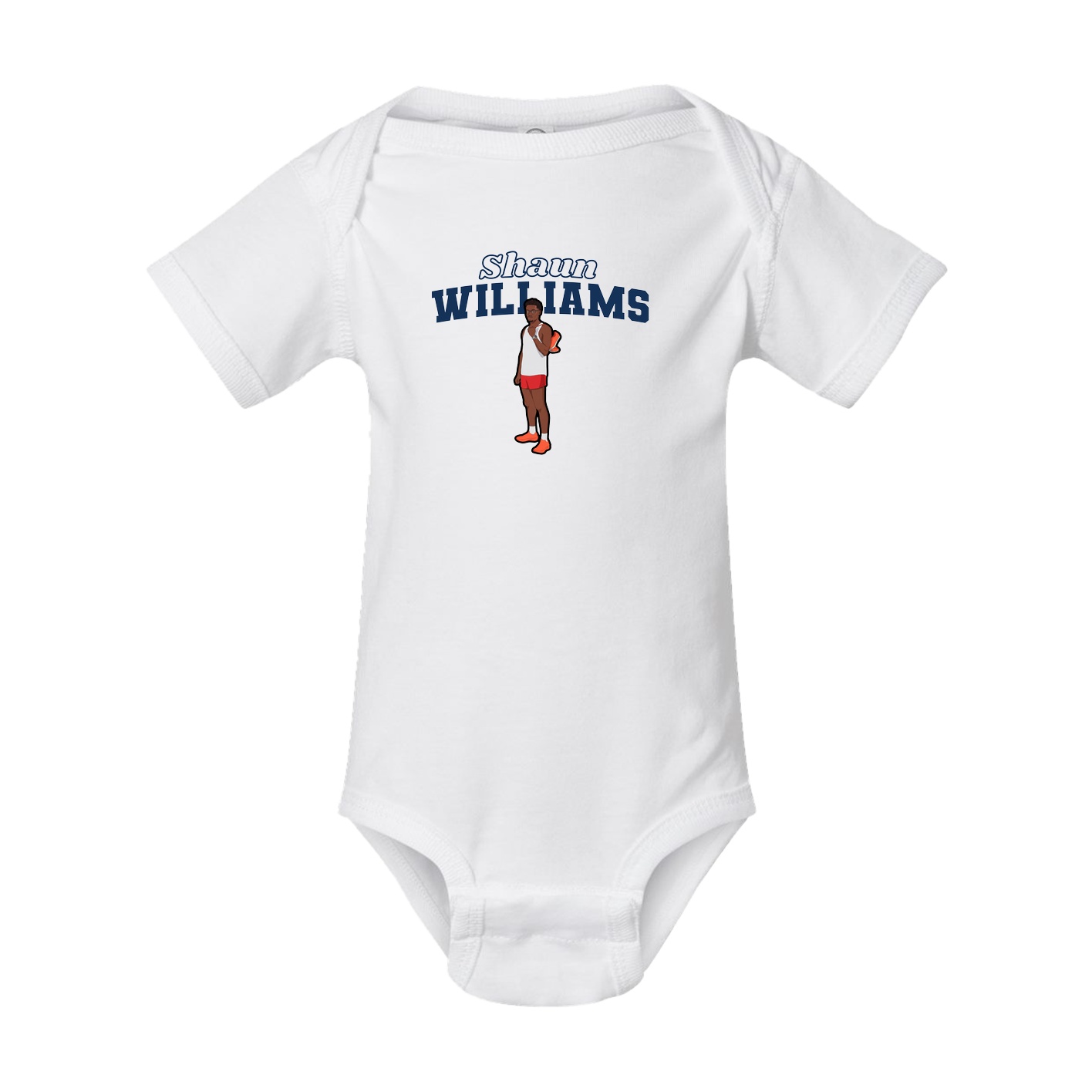 Baby Onesie — Name Arch in White