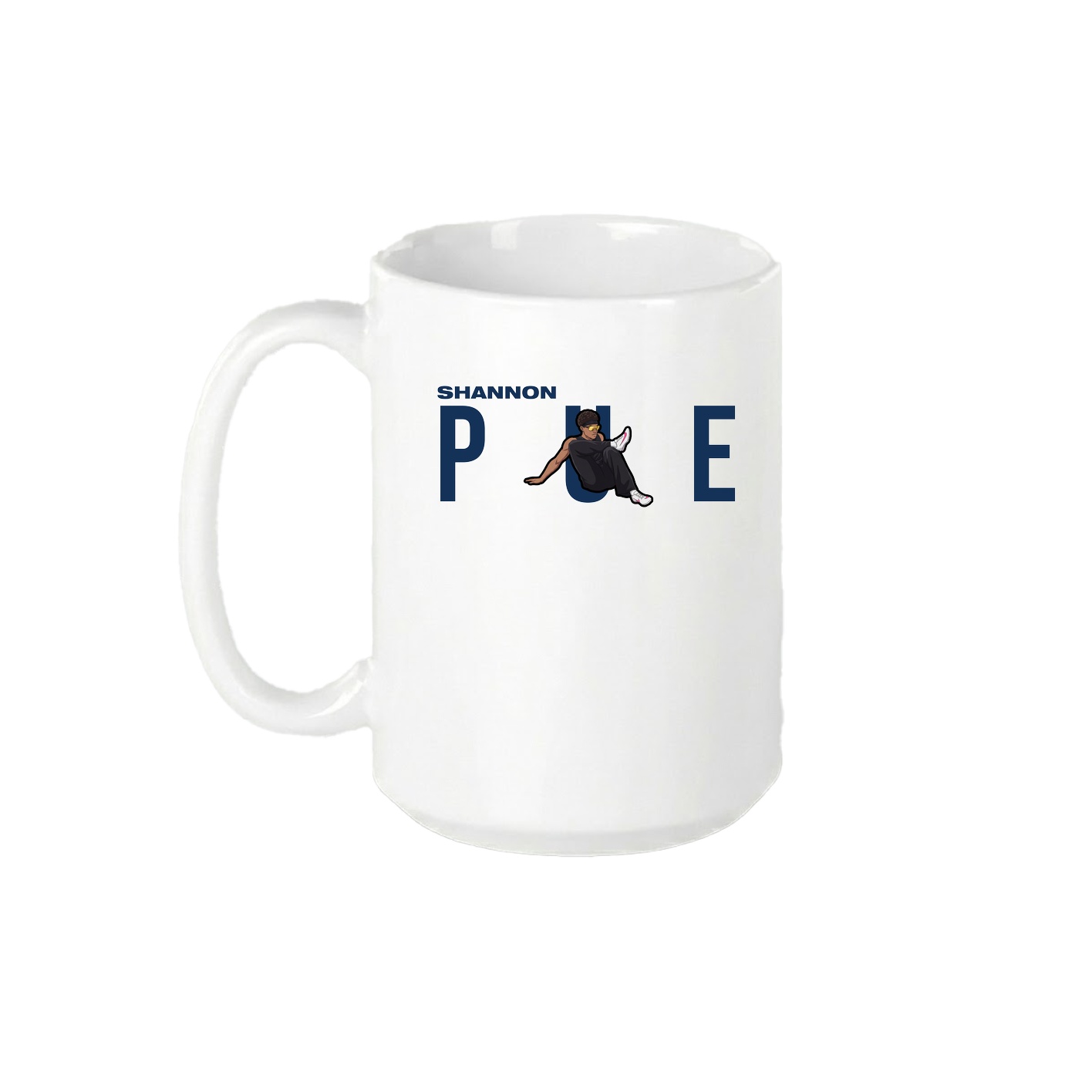 15oz Coffee Mug — Player Name in White