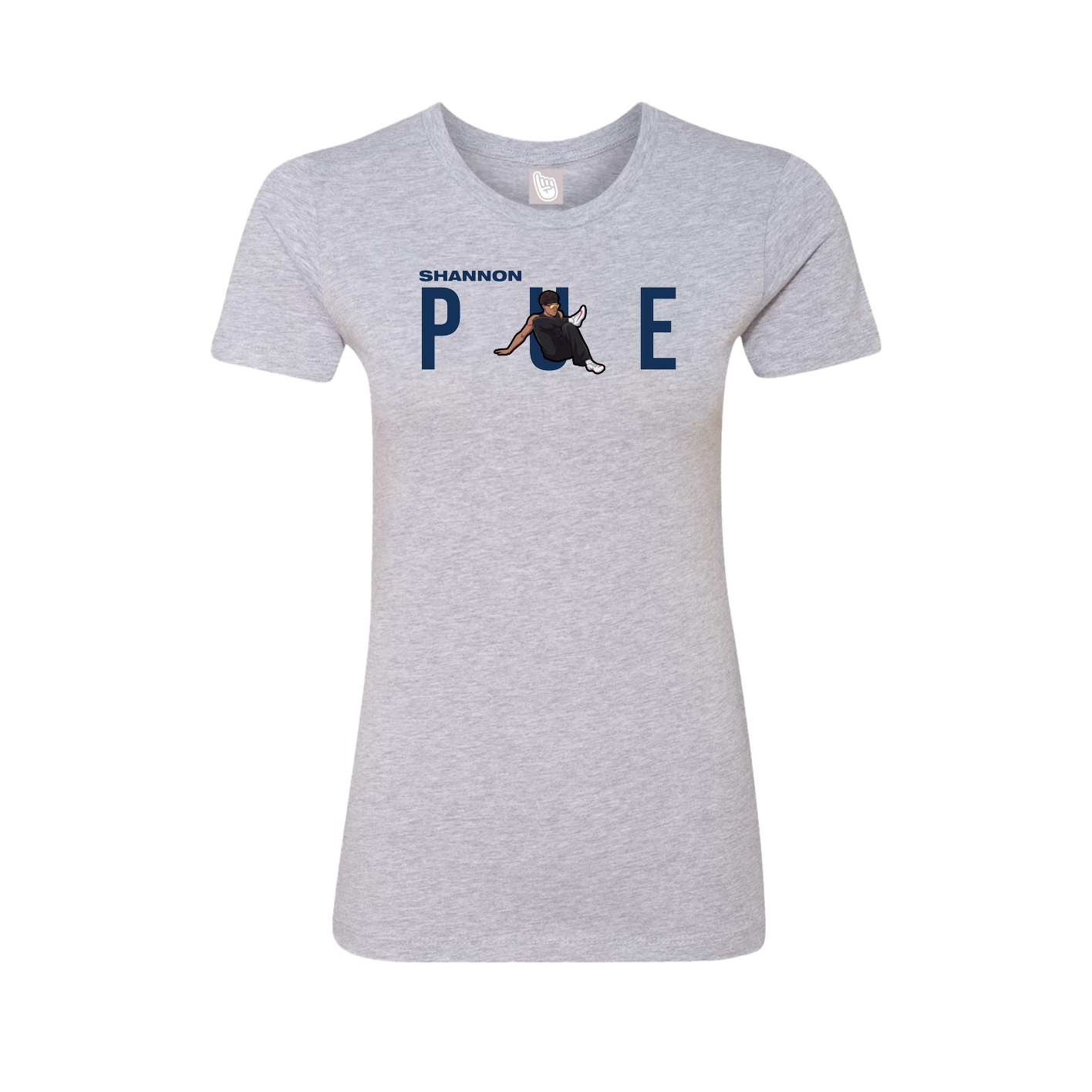 Fitted Women's Tee — Player Name in Grey