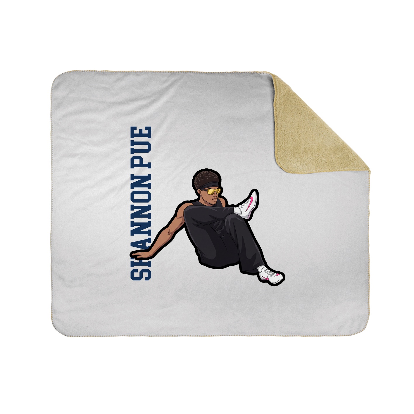 Throw Blanket — Name Vertical in White