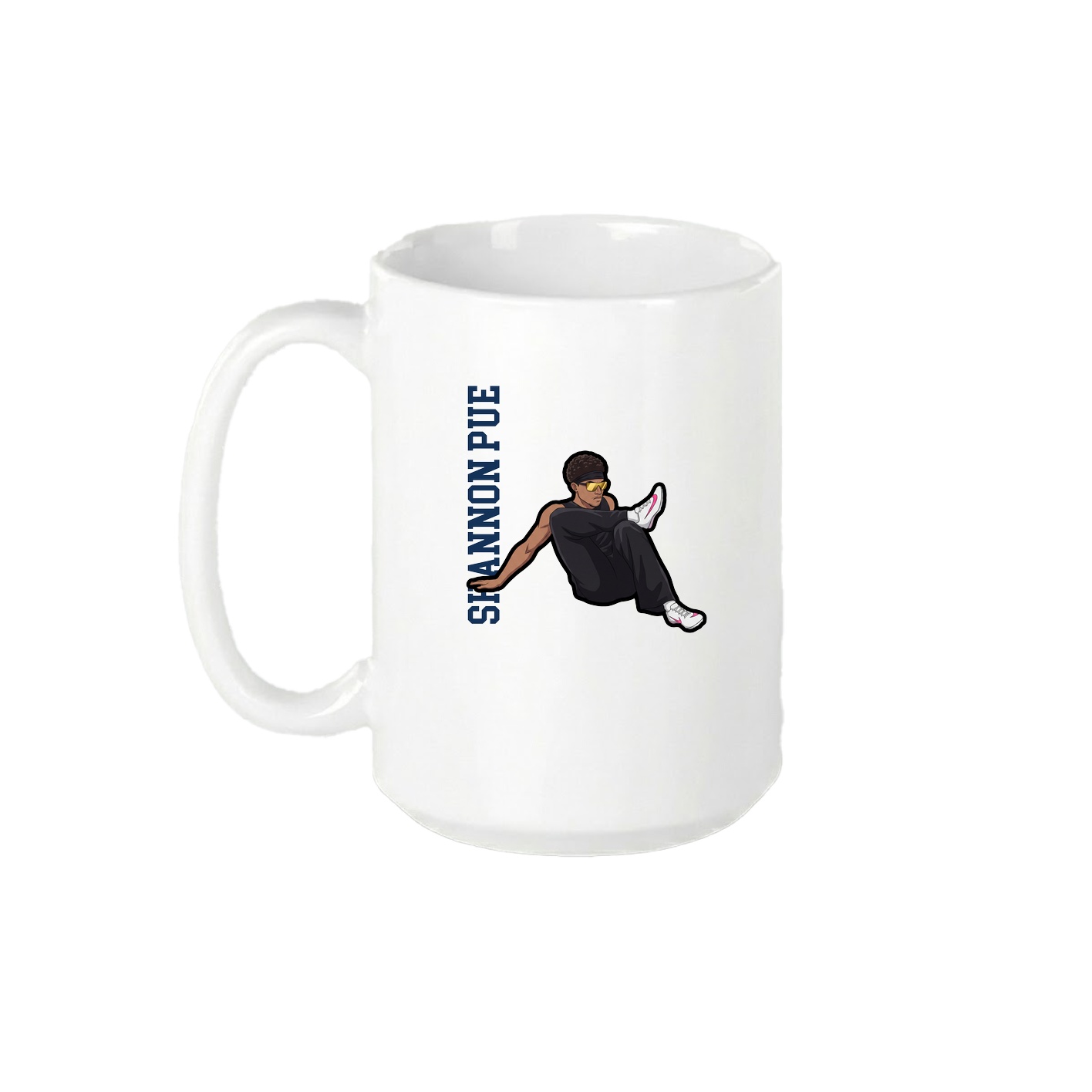 15oz Coffee Mug — Name Vertical in White