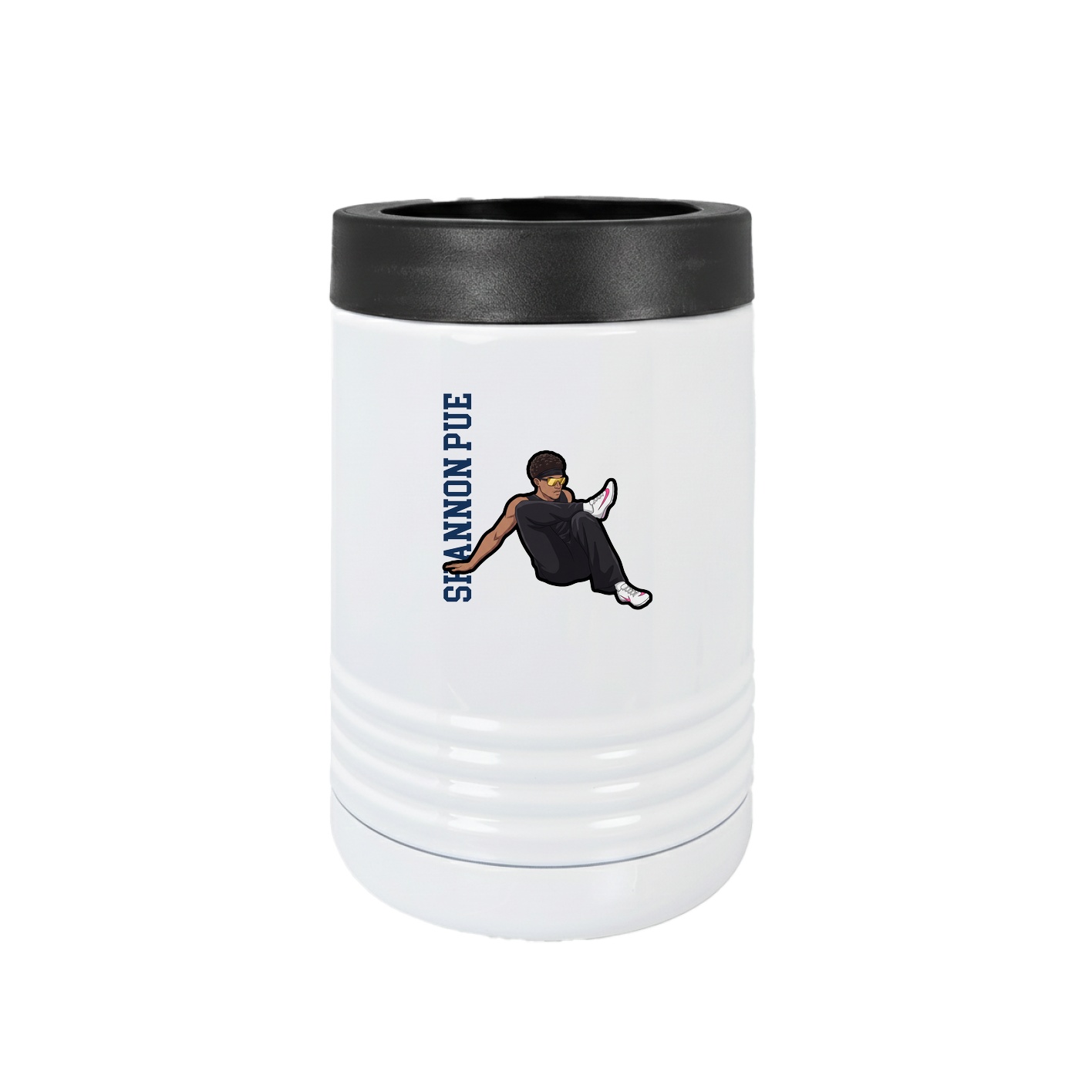 Beverage Holder — Name Vertical in White