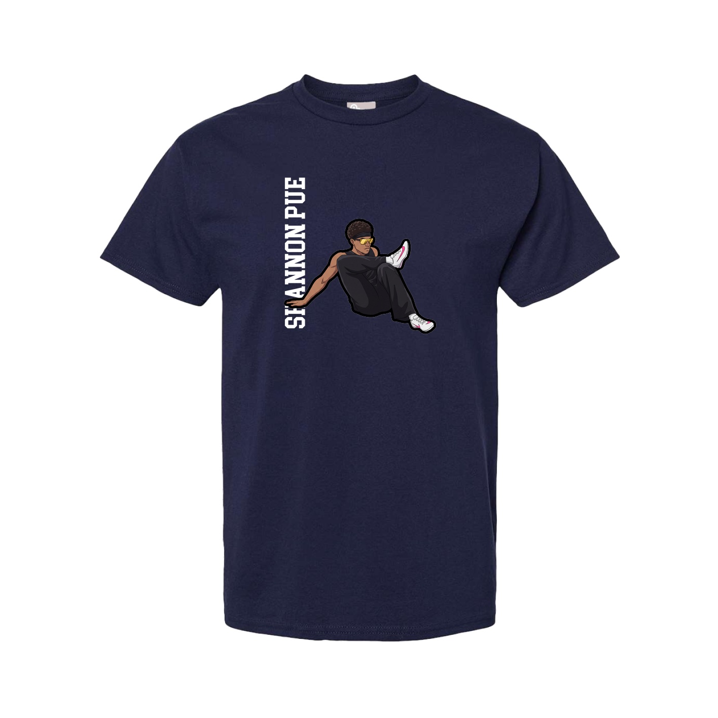 Tee — Name Vertical in Navy