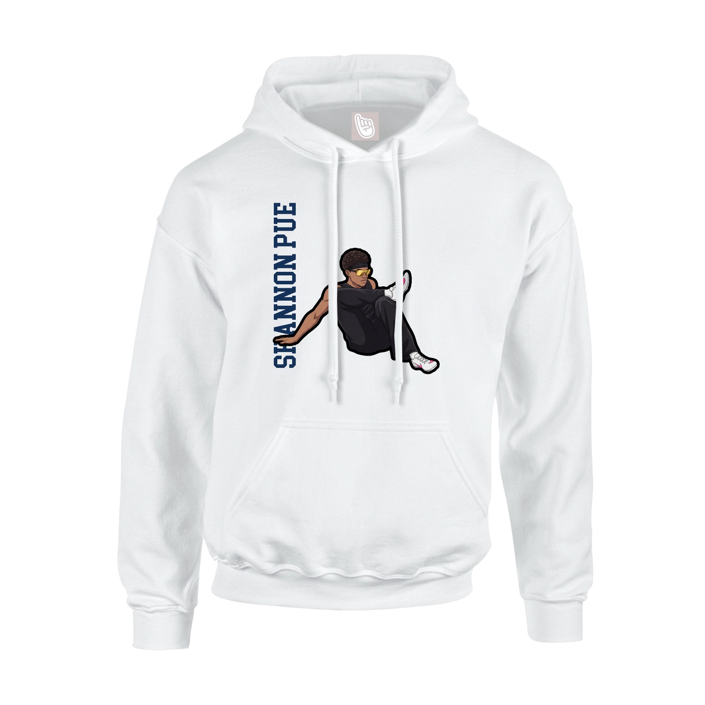 Youth Hoodie — Name Vertical in White