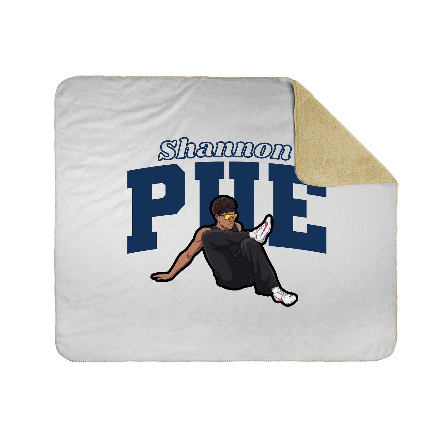 Throw Blanket — Name Arch in White