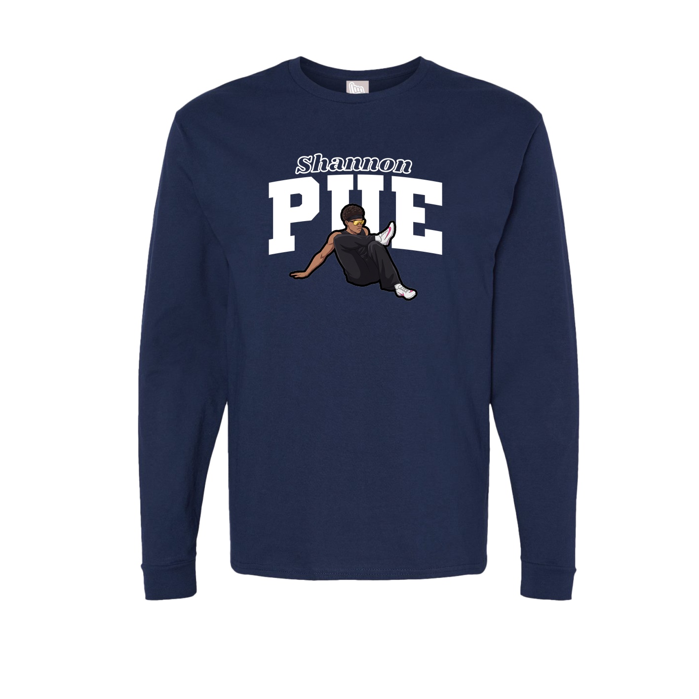 Long Sleeve Tee — Name Arch in Navy