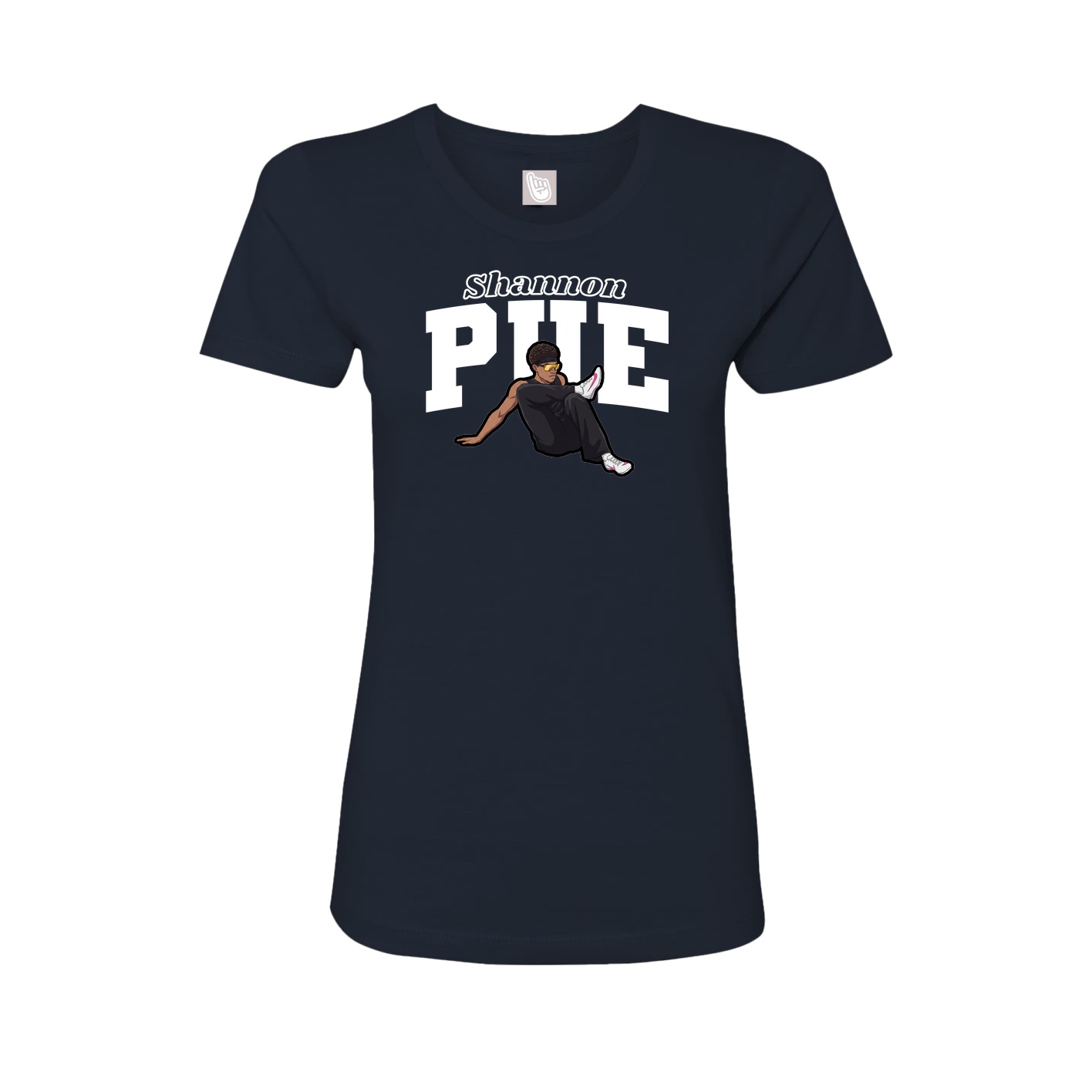 Fitted Women's Tee — Name Arch in Navy