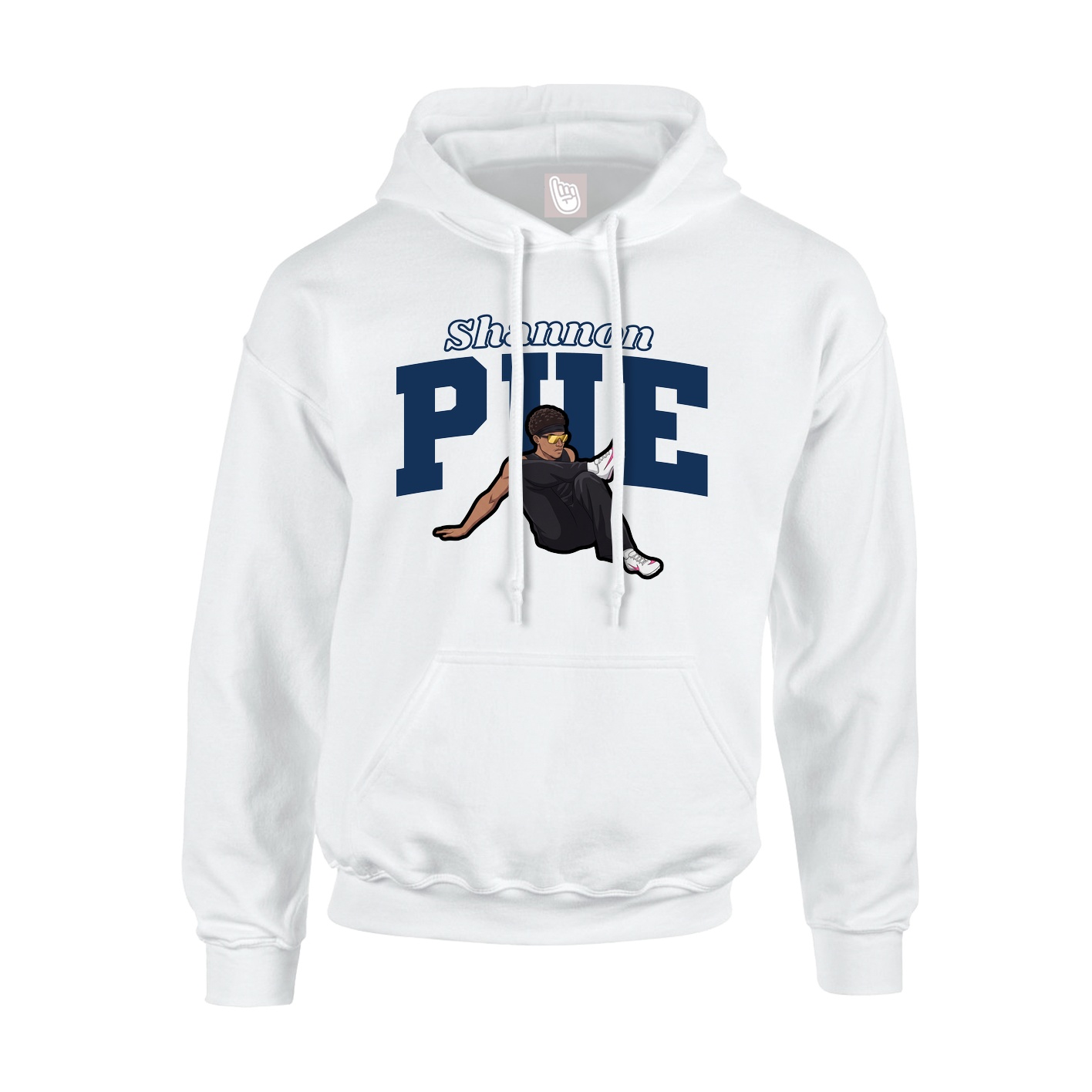 Youth Hoodie — Name Arch in White