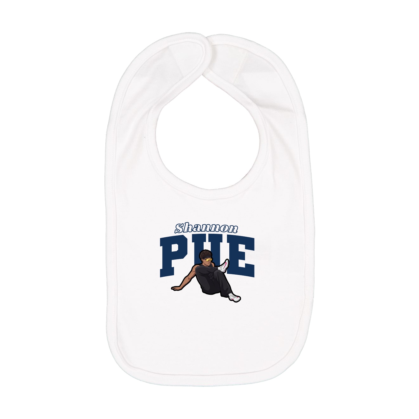 Infant Bib — Name Arch in White
