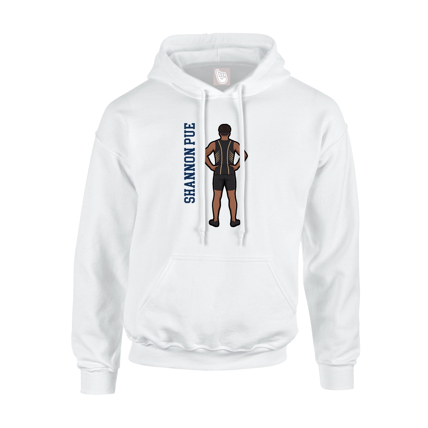 Hoodie — Name Vertical in White