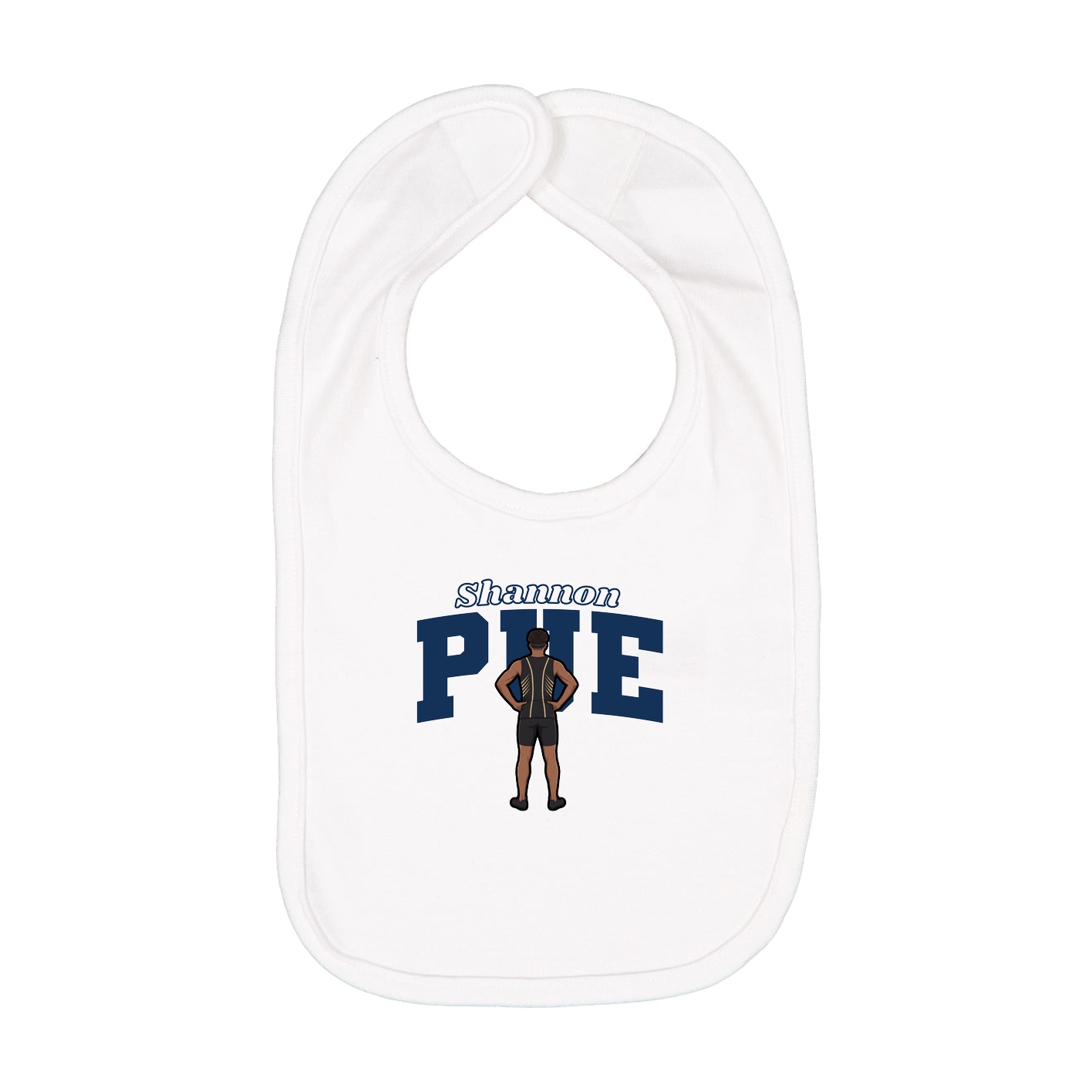 Infant Bib — Name Arch in White