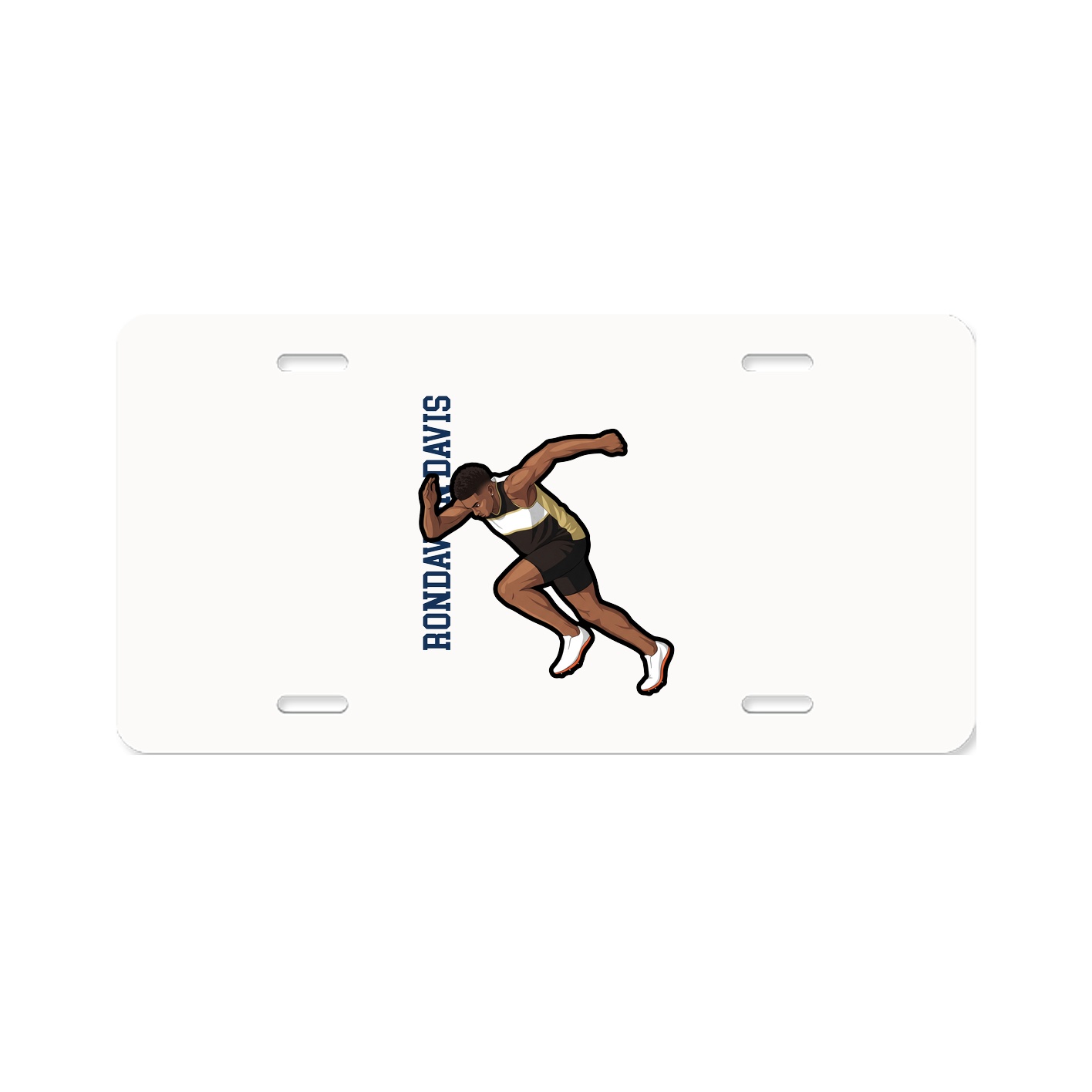 License Plate — Name Vertical in Classic