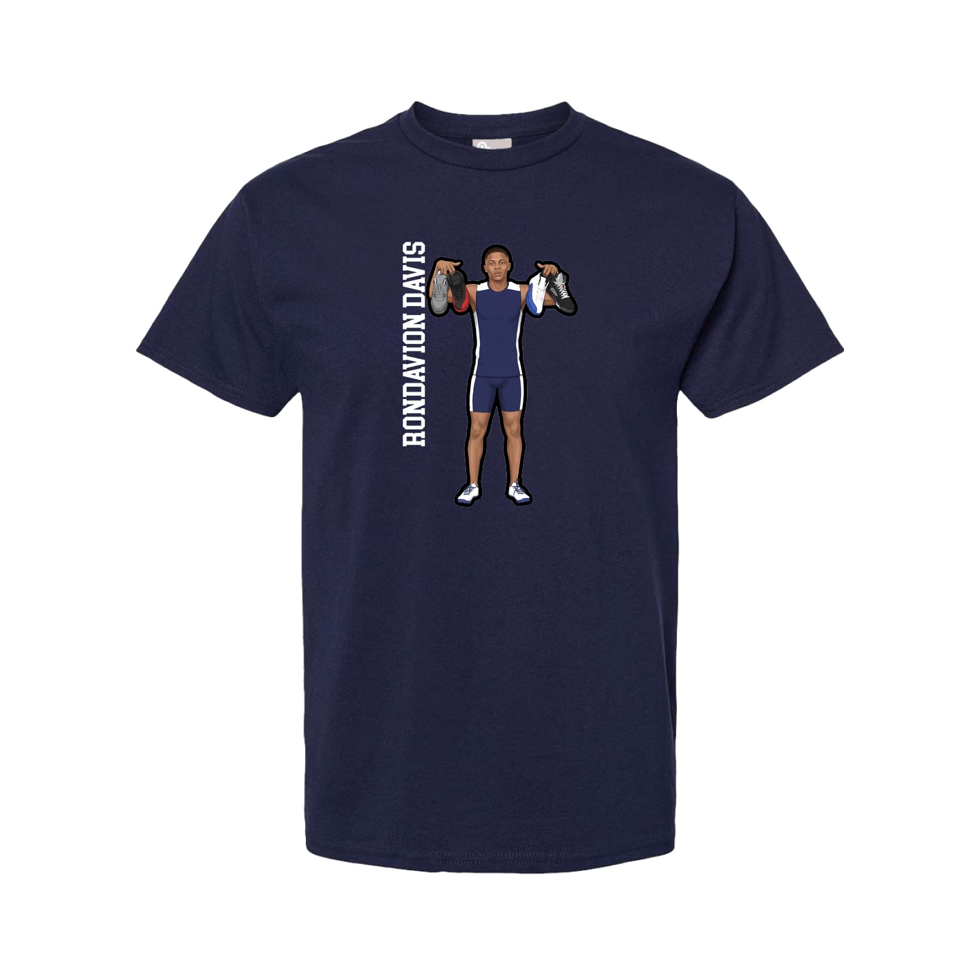 Tee — Name Vertical in Navy
