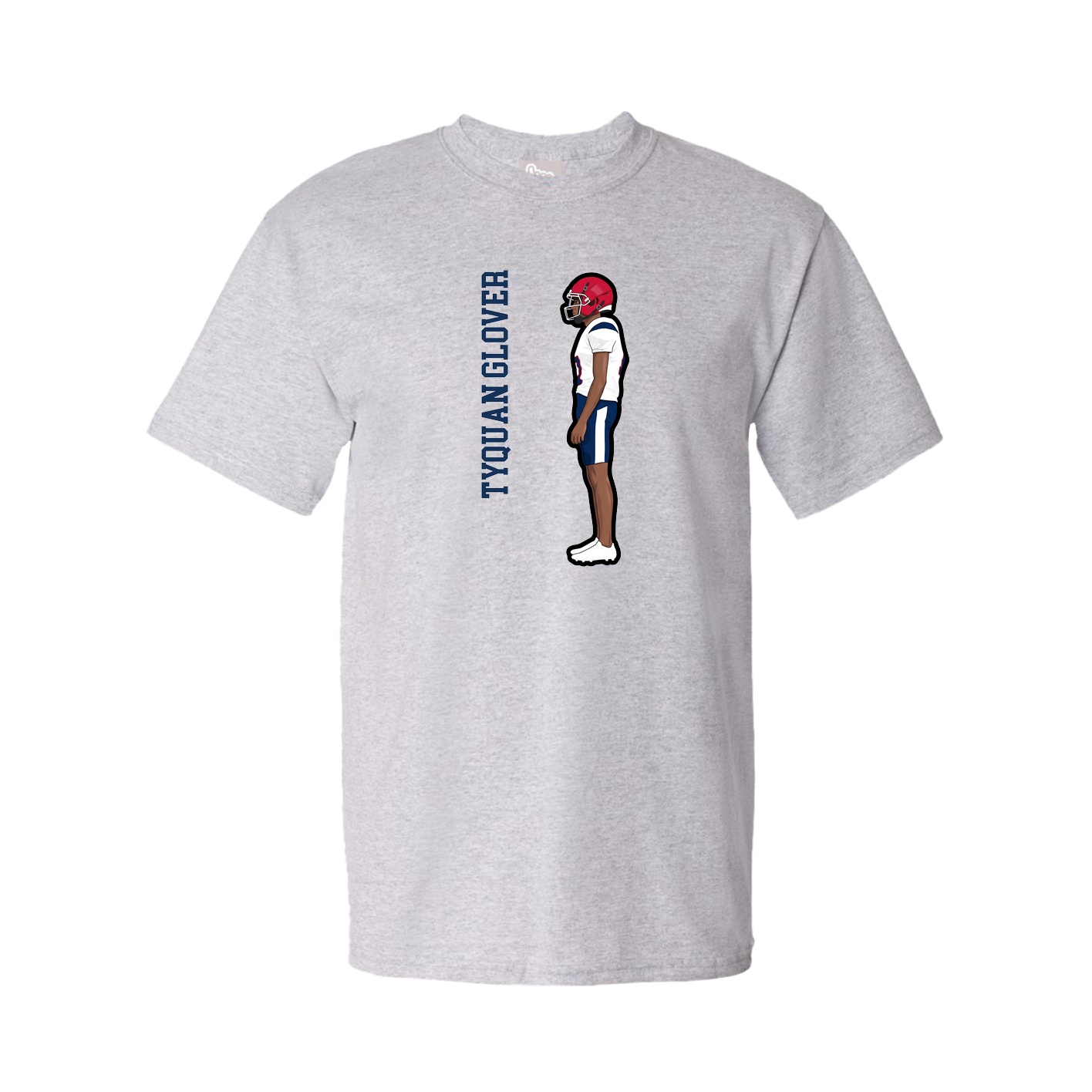 Tee — Name Vertical in Grey
