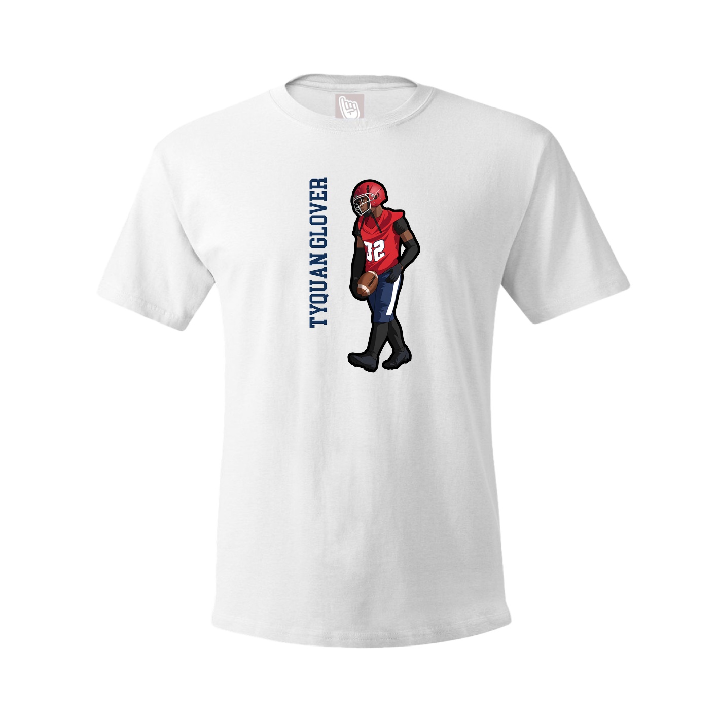 Youth Tee — Name Vertical in White