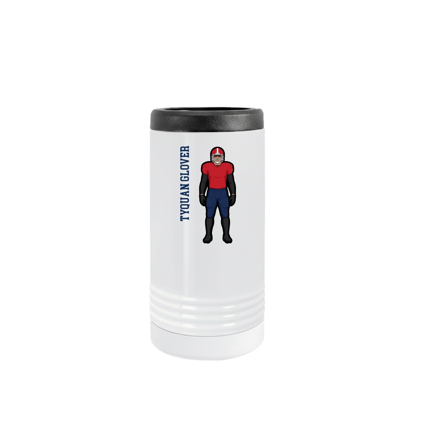 Slim Beverage Holder — Name Vertical in White