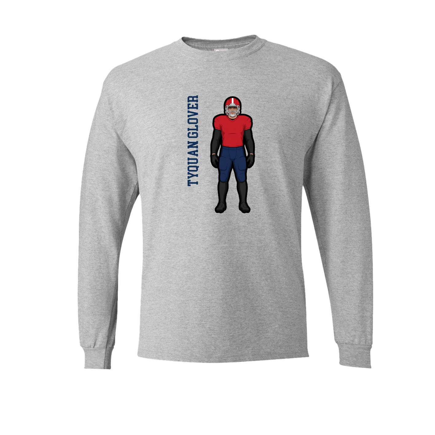 Long Sleeve Tee — Name Vertical in Grey