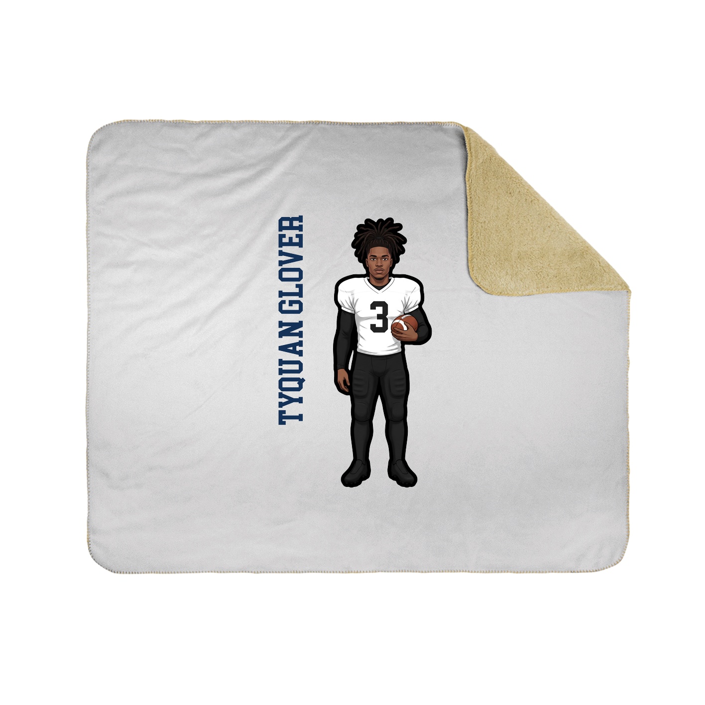 Throw Blanket — Name Vertical in White