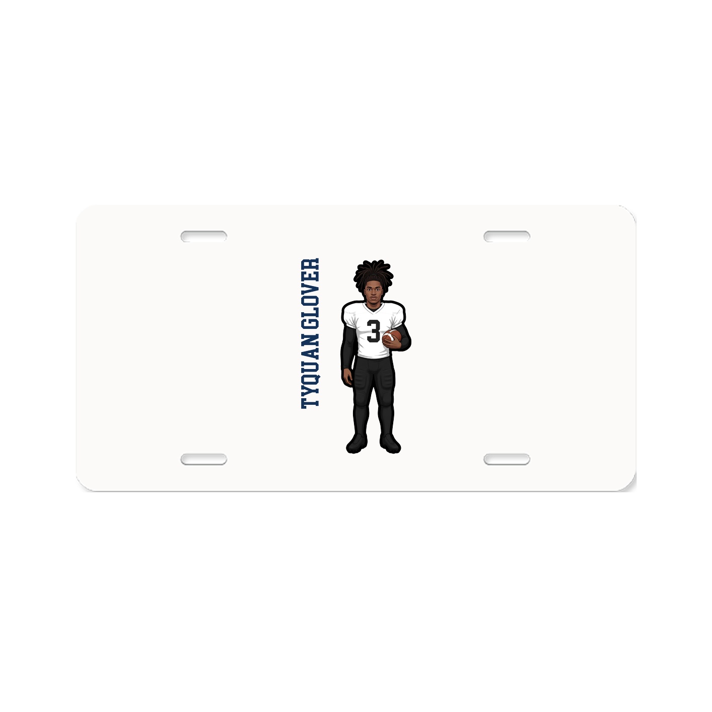 License Plate — Name Vertical in Classic