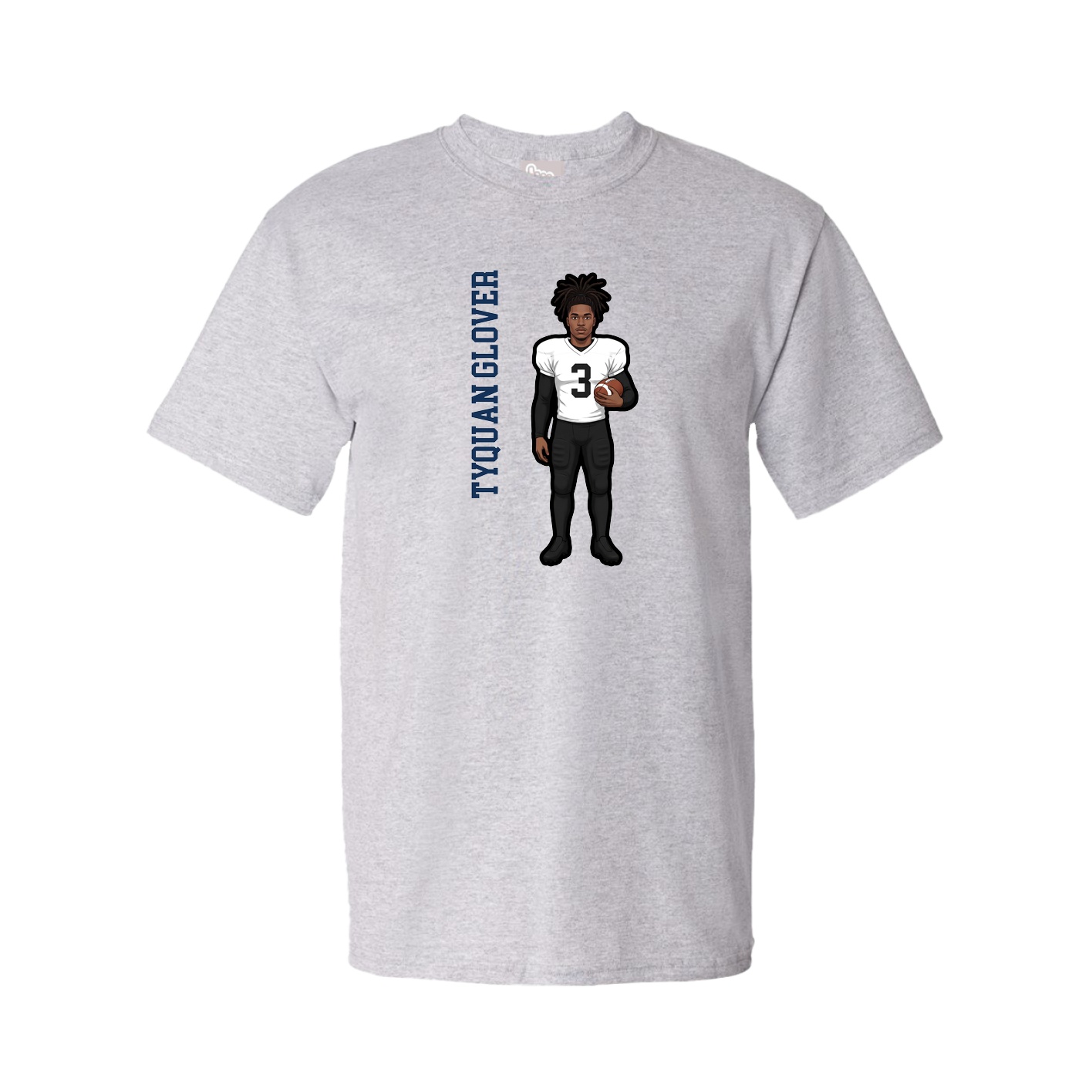 Youth Tee — Name Vertical in Grey