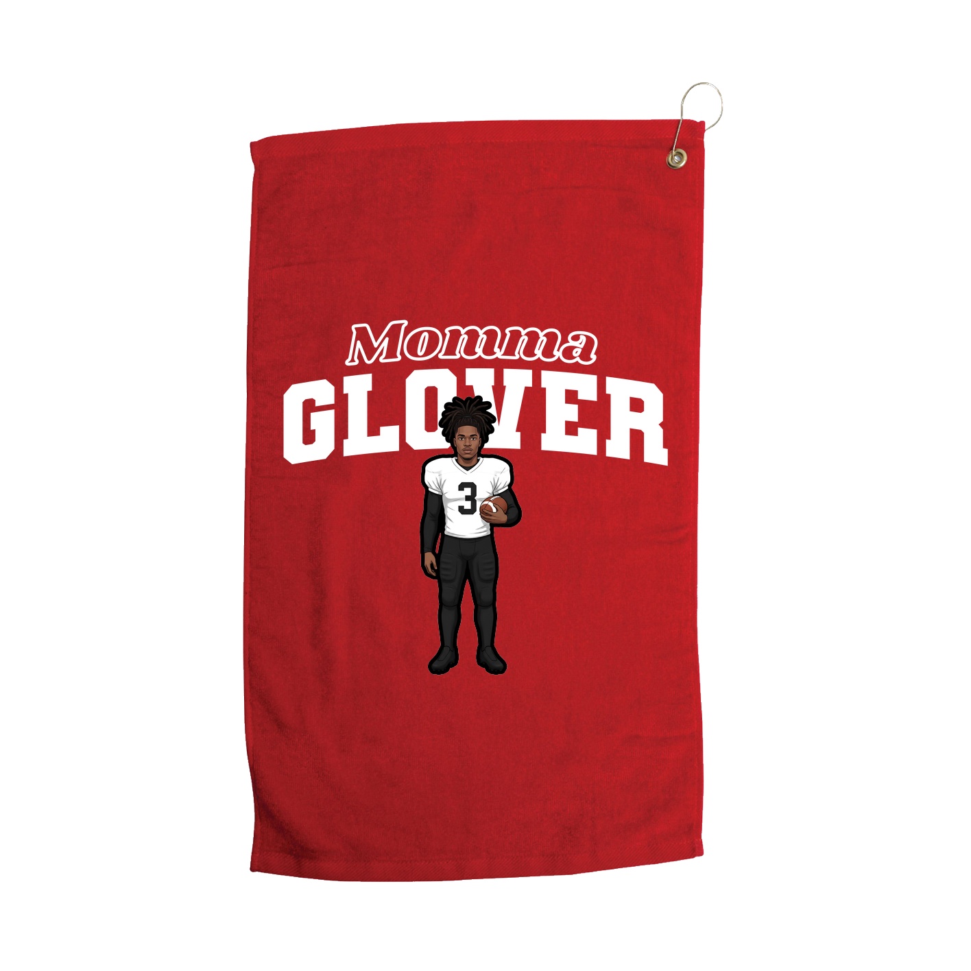 Golf Towel — Mothers Day Block in Red