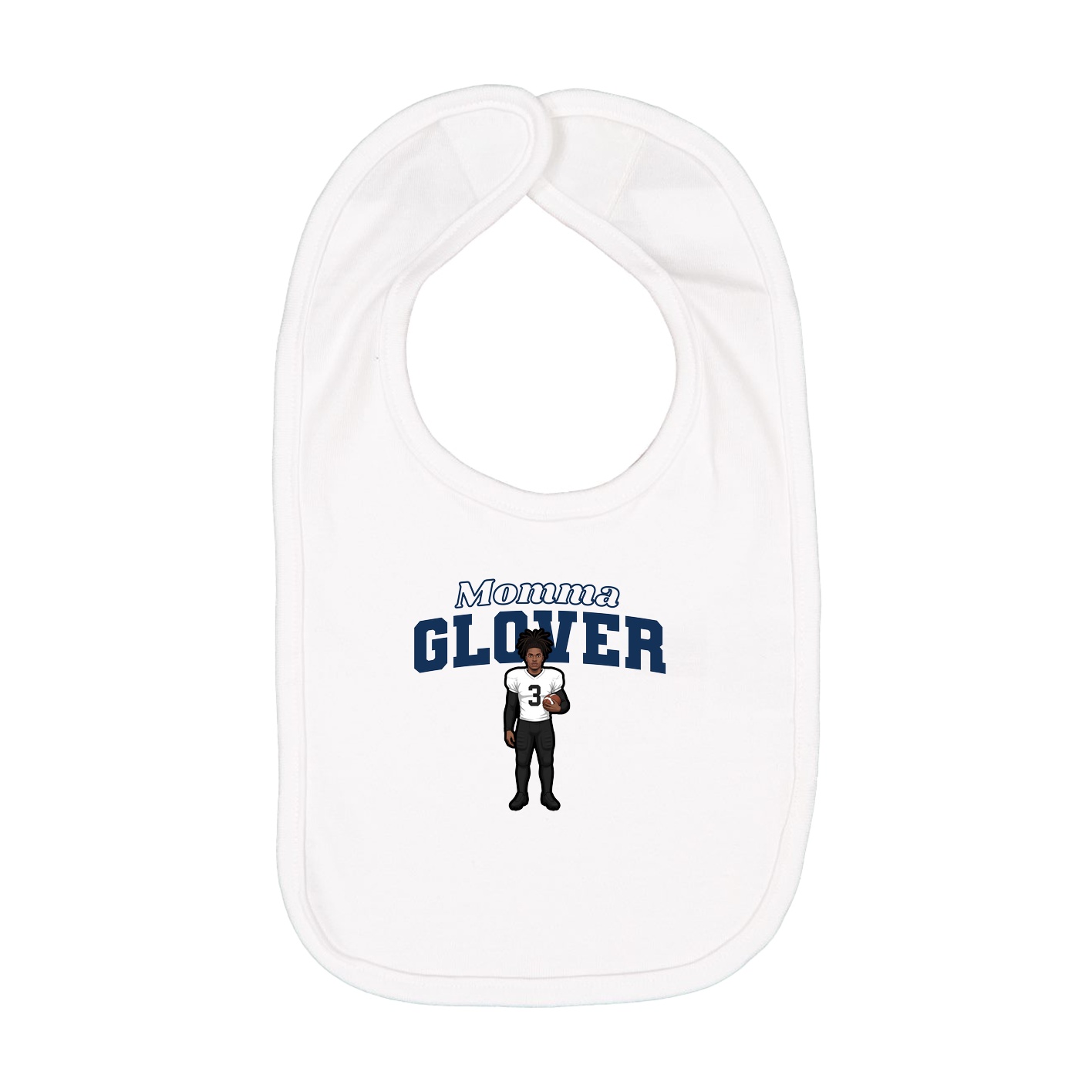 Infant Bib — Mothers Day Block in White