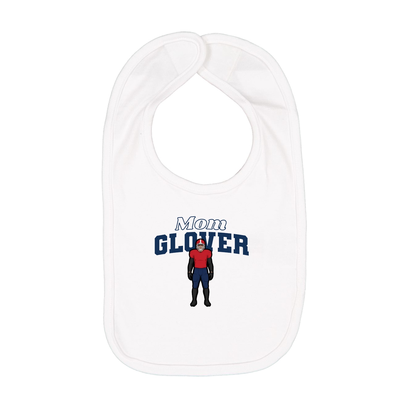 Infant Bib — Mothers Day Block in White