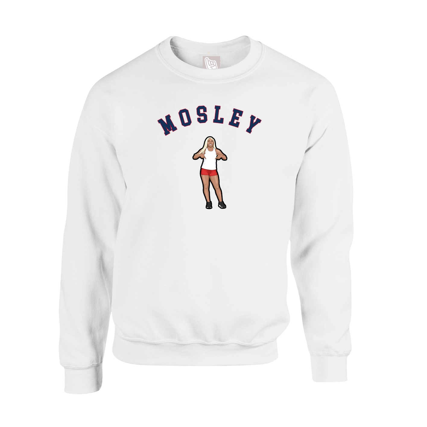 Fleece Crew — Shirsey Arch in White
