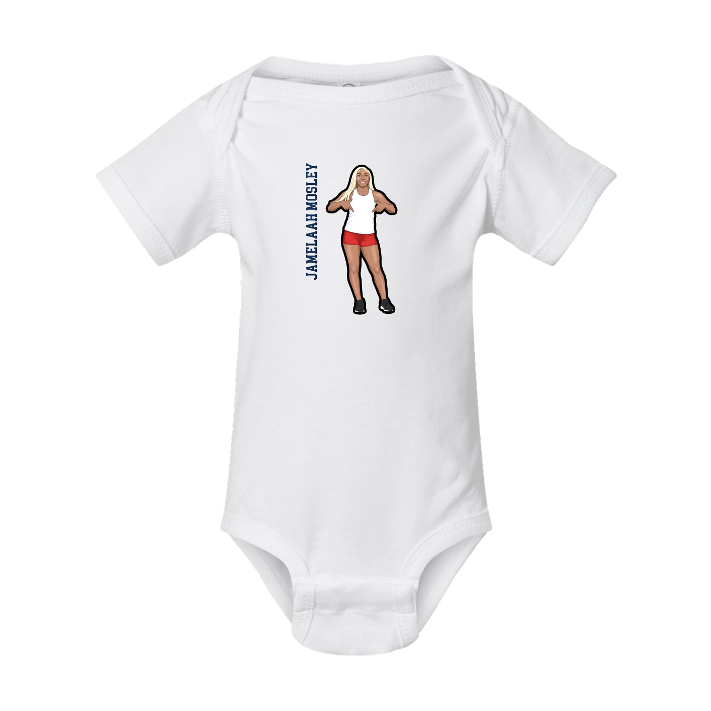 Baby Onesie — Name Vertical in White