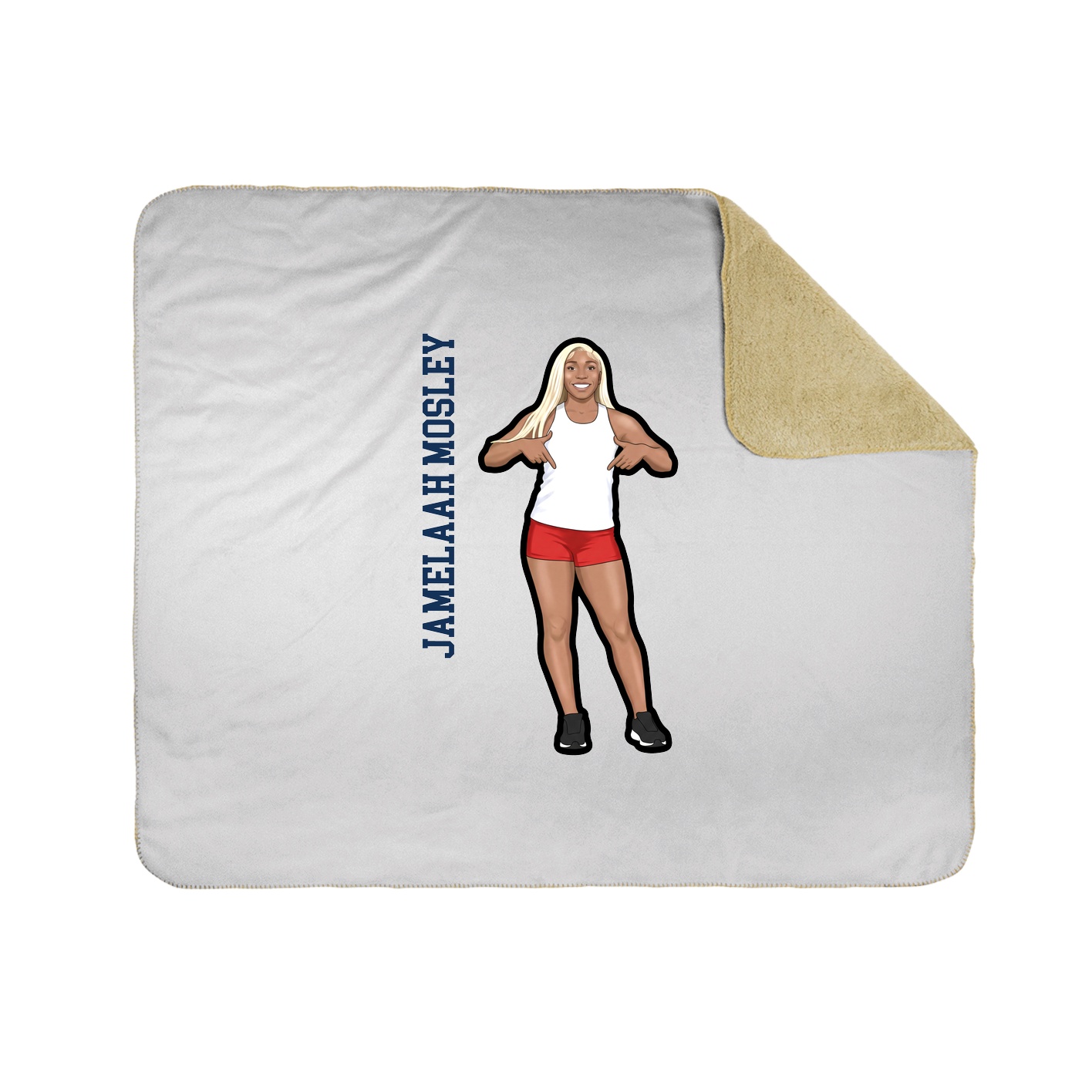 Throw Blanket — Name Vertical in White