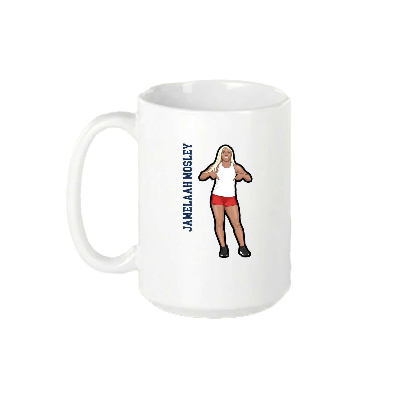 15oz Coffee Mug — Name Vertical in White