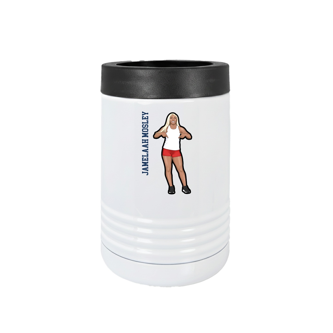 Beverage Holder — Name Vertical in White