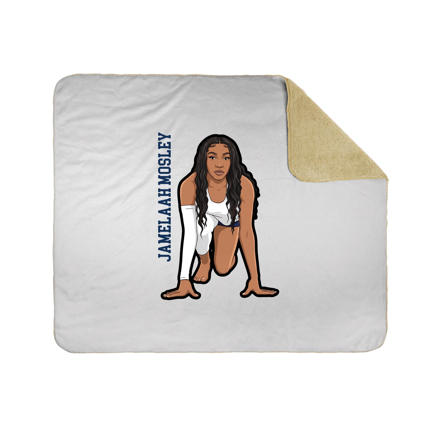 Throw Blanket — Name Vertical in White
