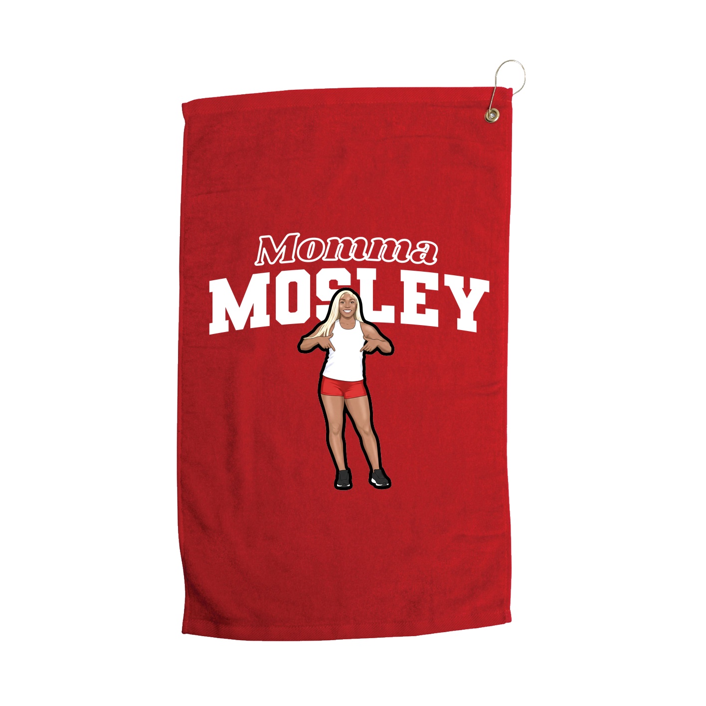 Golf Towel — Mothers Day Block in Red