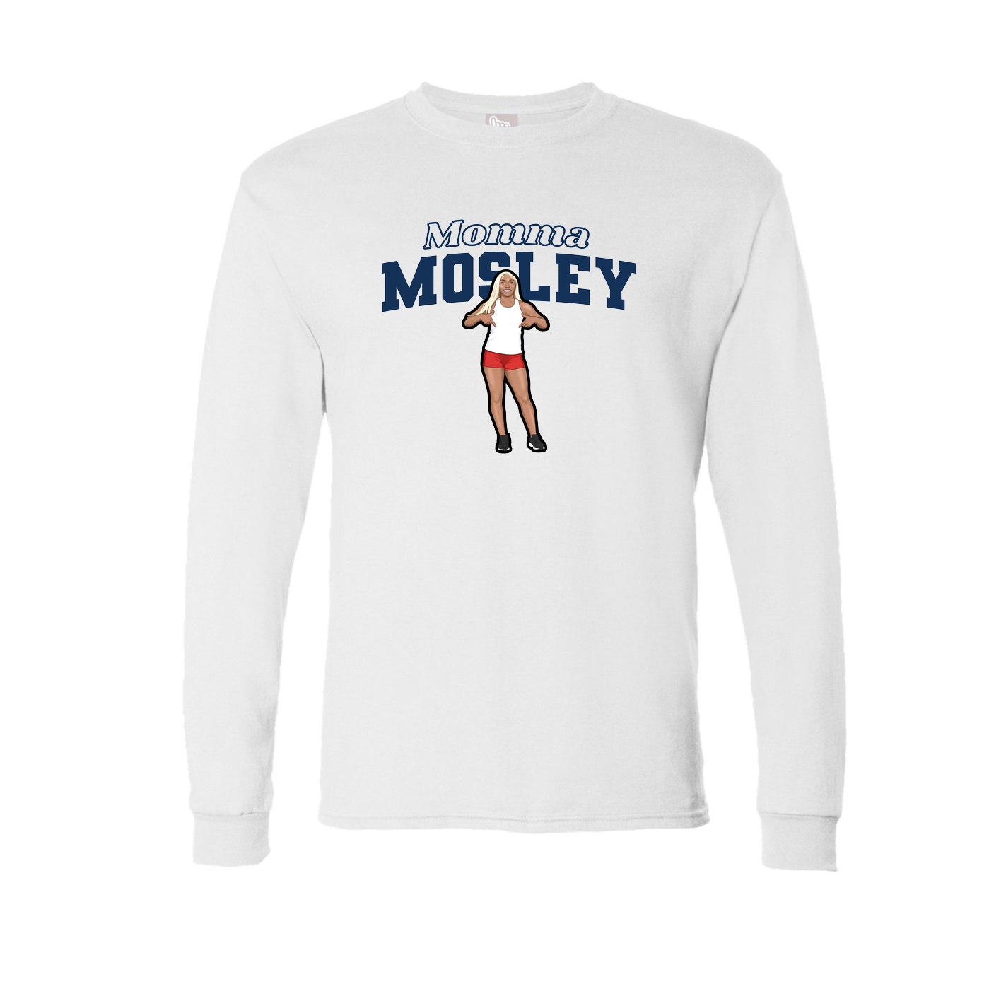 Long Sleeve Tee — Mothers Day Block in White