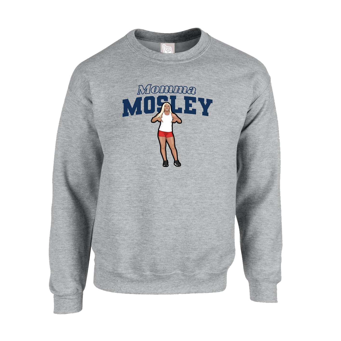 Fleece Crew — Mothers Day Block in Grey