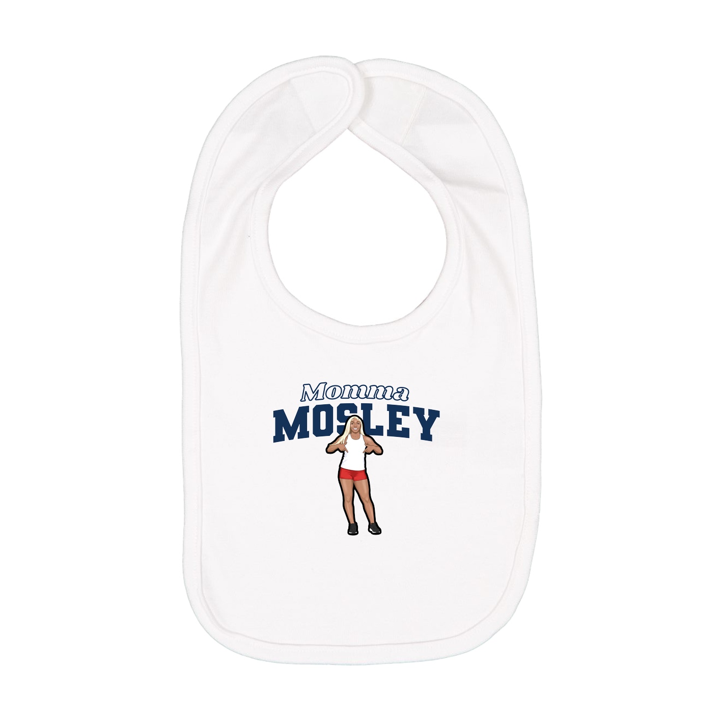 Infant Bib — Mothers Day Block in White