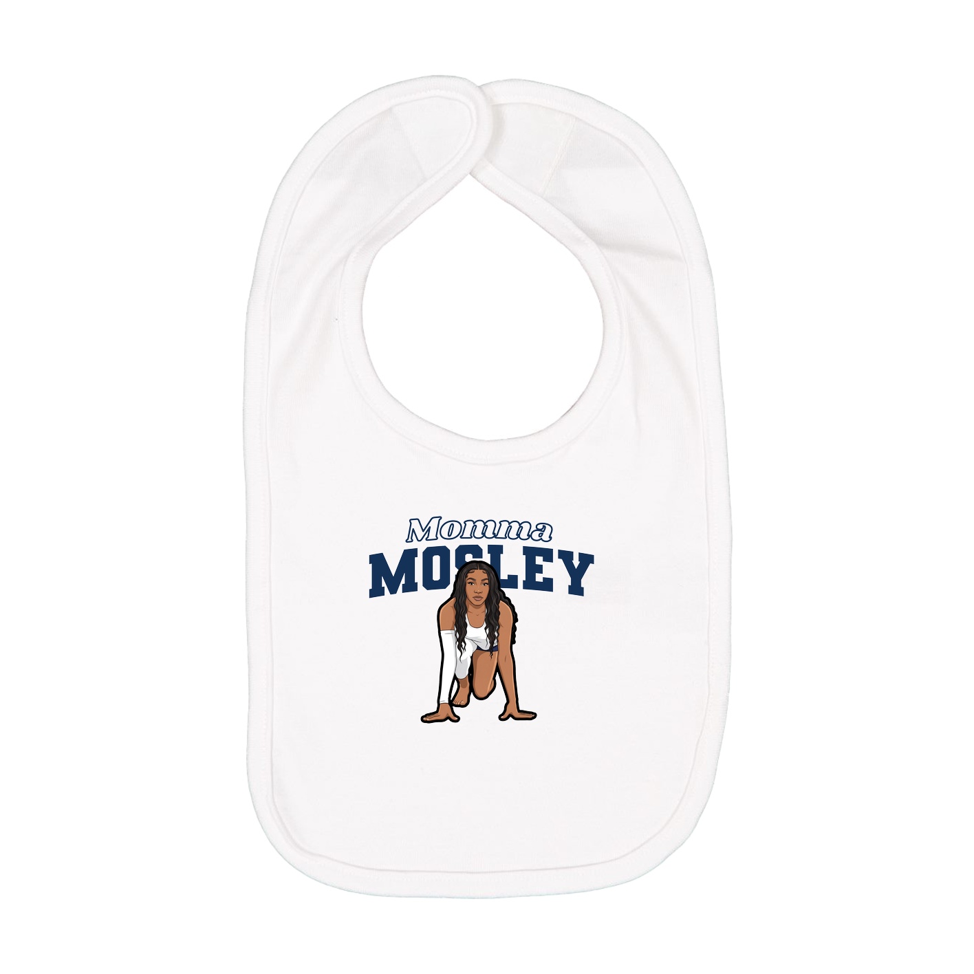Infant Bib — Mothers Day Block in White
