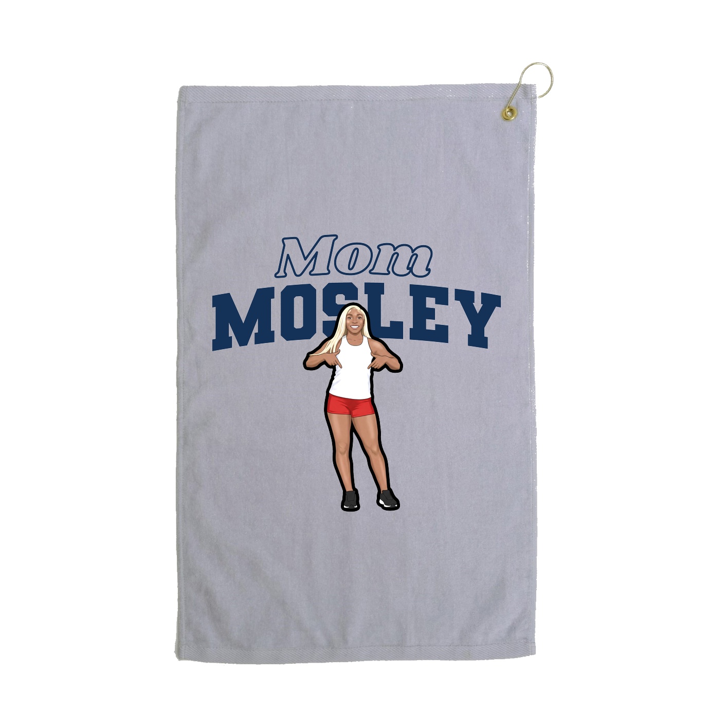 Golf Towel — Mothers Day Block in Grey