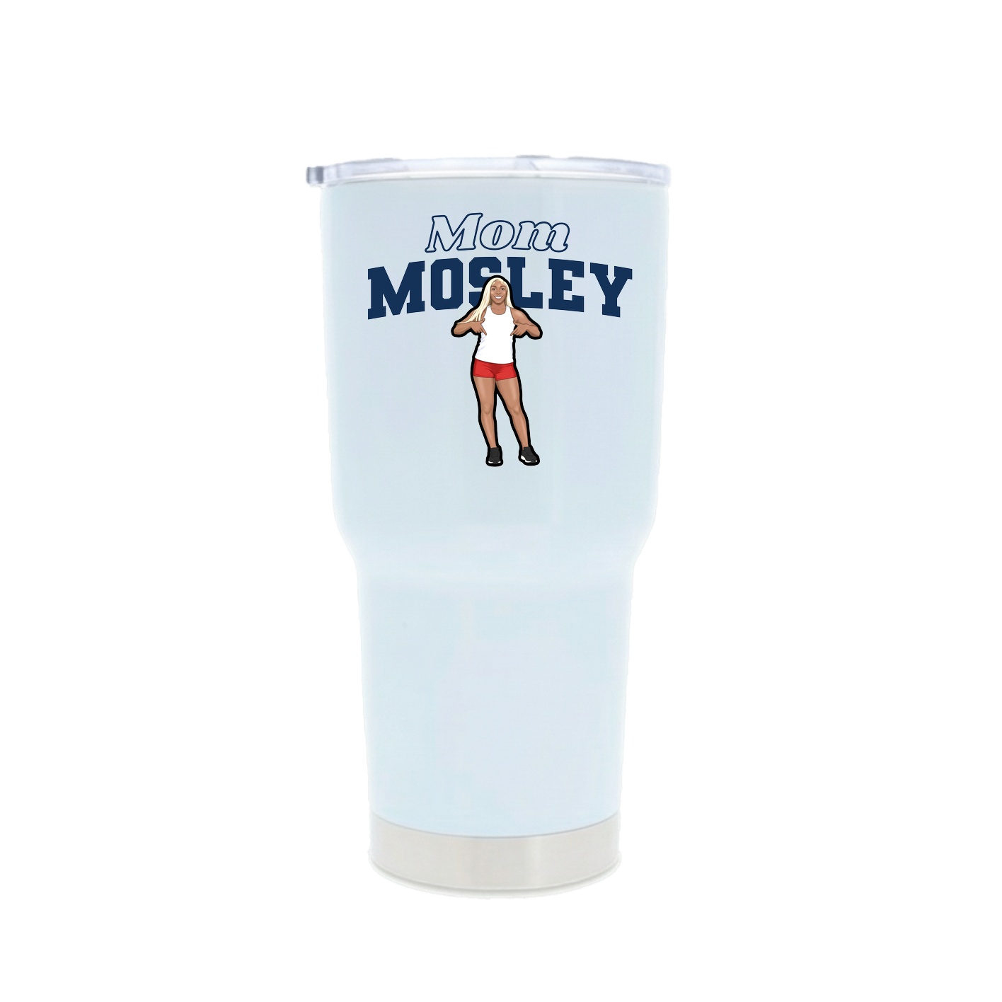 30oz Stainless Steel Tumbler — Mothers Day Block in White