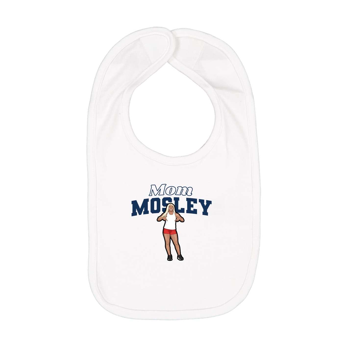 Infant Bib — Mothers Day Block in White