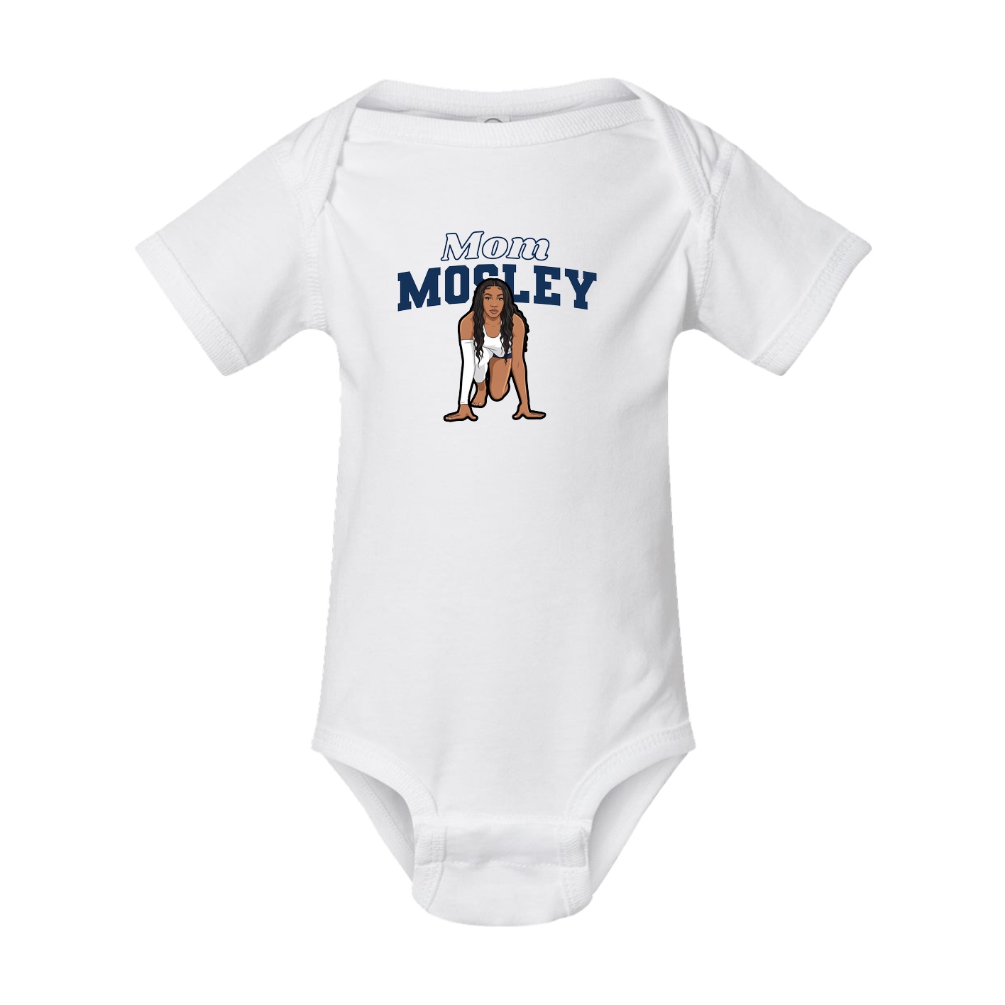 Baby Onesie — Mothers Day Block in White
